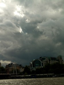 London Clouds on Thames River Cruise